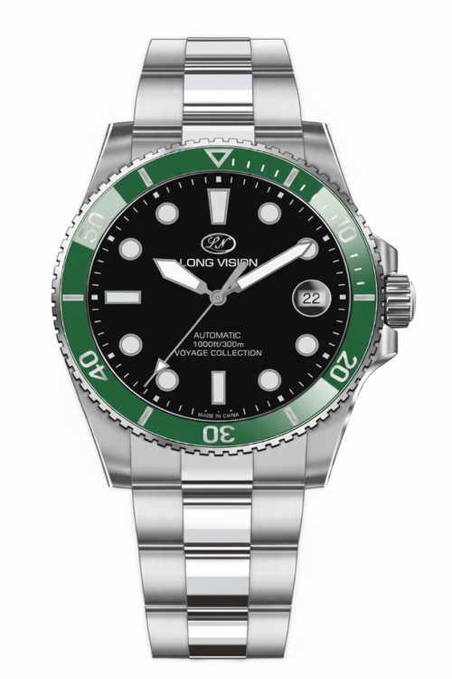 Long Vision YH018K Voyage Collection Automatic Watch featuring Swiss precision and 300m water resistance.
