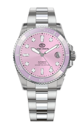 Long Vision YH018T Voyage Collection Automatic Watch in pink with stainless steel bracelet